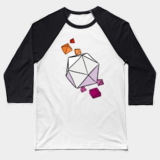 Lesbian Pride Colors Dice Baseball T-Shirt